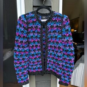 Estelle Gracer 1989 Vintage Chunky Knit Jacket Size Small